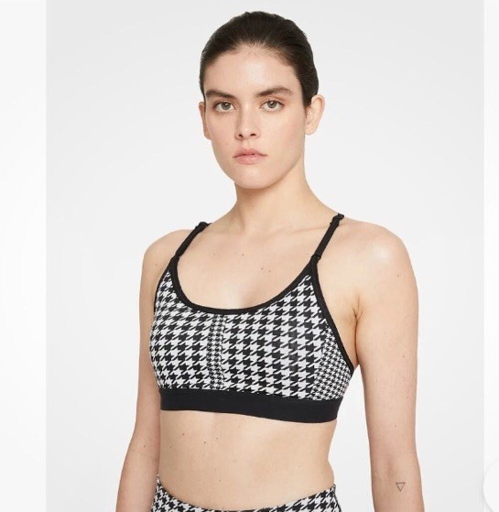 NIKE Indy Icon Clash Sports Bra DD1086-010 Black / White Women's Size small